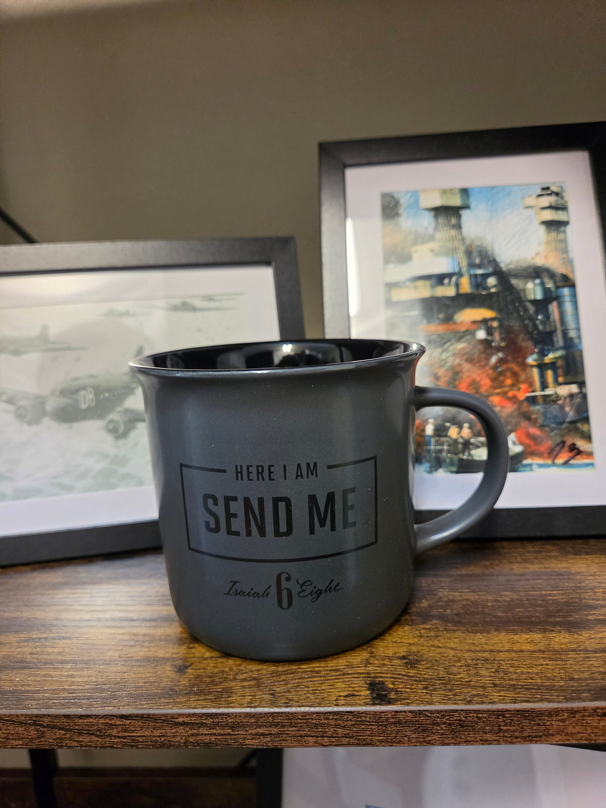 Send Me Charcoal Gray Ceramic Coffee Mug