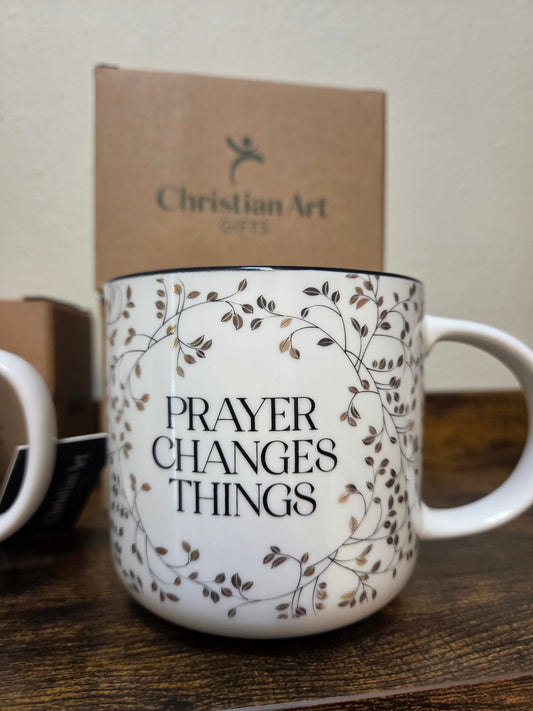 Prayer Changes Things Gold Leaf Ceramic Mug