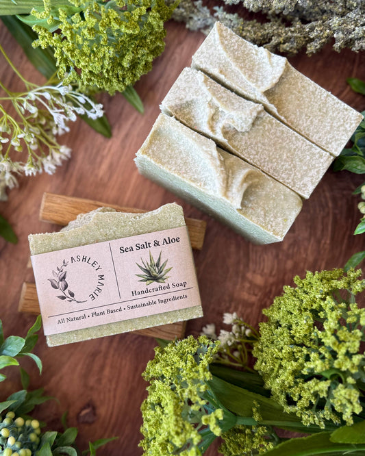 Sea Salt & Aloe Soap | Natural Salt Bar | Long Lasting