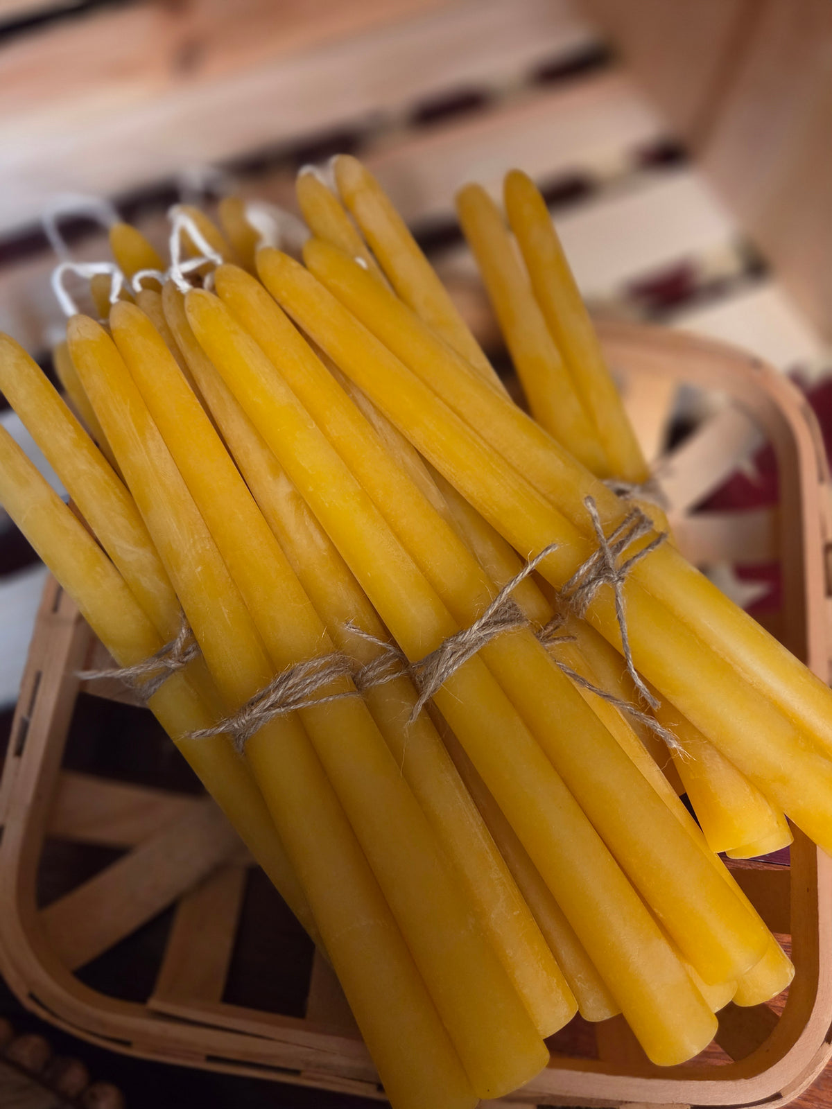 Hand-Poured Beeswax Taper Candles